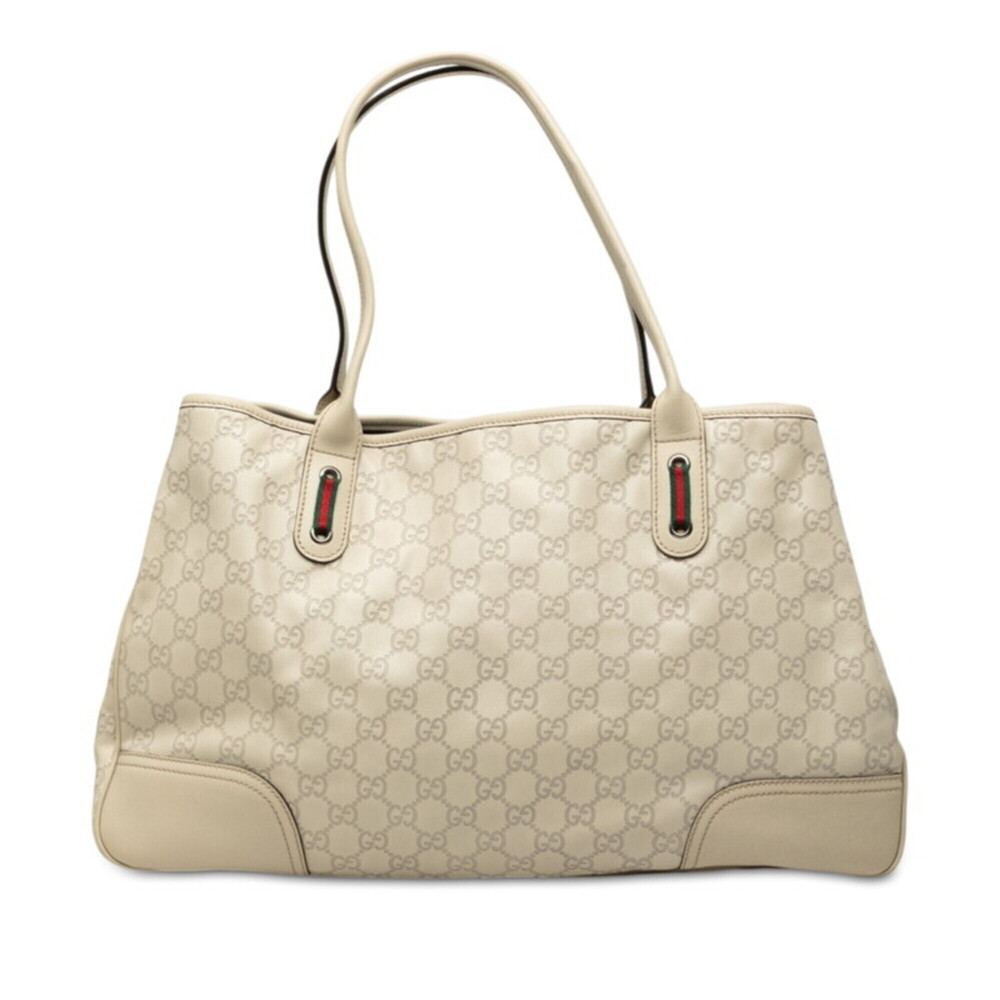 Gucci Guccissima Tote Bag Shoulder 293589 White Leather Women's GUCCI